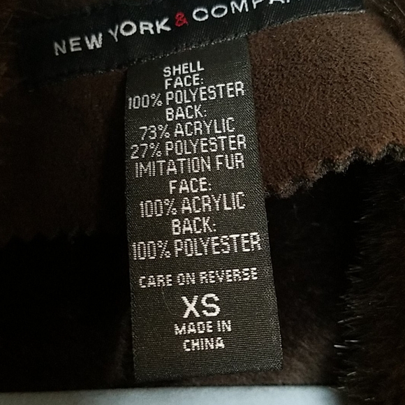 Brown faux shearling coat - Picture 6 of 8